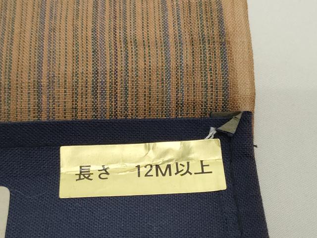 平和屋着物●極上 夏物 織物の名産 近江ちぢみ 麻 反物 着尺 間道 逸品 未使用 DZAA12226kh6