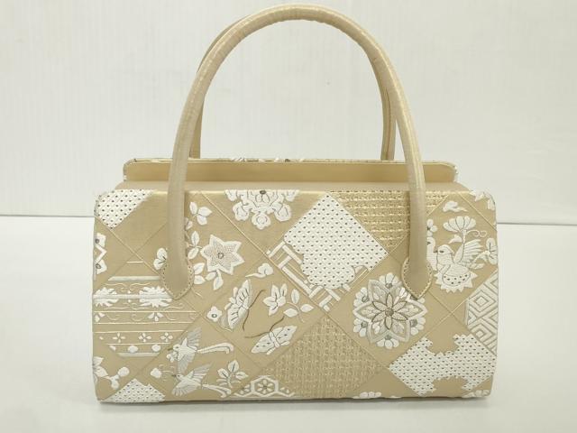 平和屋着物●極上 和装小物 中国三大刺繍 スワトウ刺繍 汕頭刺繍 総刺繍 バッグ 利休バッグ 伊と忠 逸品 未使用 DZAA12245kh6