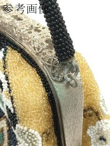 平和屋着物●極上 和装小物 和装バッグ ビーズバッグ 洋花文 逸品 DZAA12247kh6