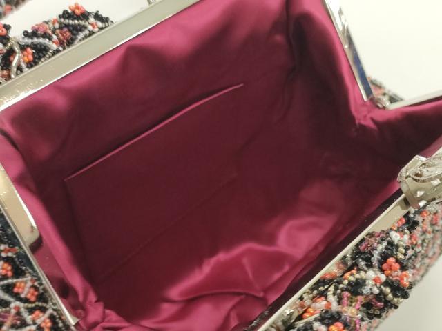 平和屋着物●極上 和装小物 和装バッグ ビーズバッグ 菱 逸品 DZAA12253kh6