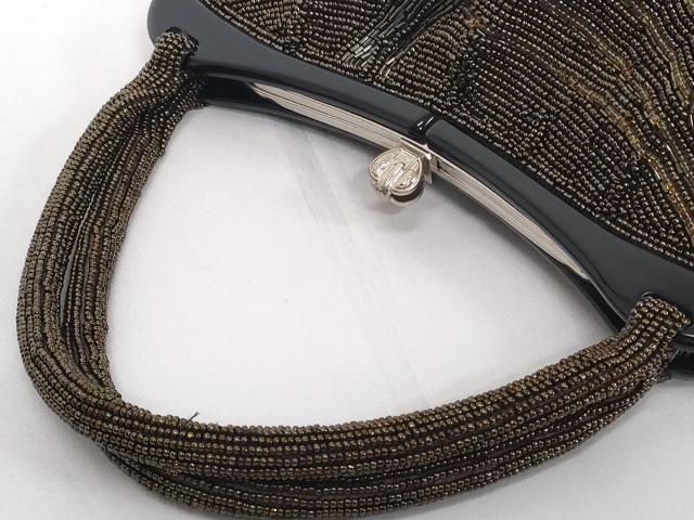 平和屋着物●極上 和装小物 ビーズバッグ 唐草 がま口 レトロ 逸品 DZAA12261kh6
