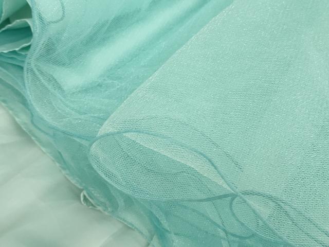 平和屋本店●極上 カラードレス 婚礼 結婚式 披露宴 花嫁 演奏会 発表会 FANCY 刺繍 チュール 水色 逸品 DZAA12295kh6