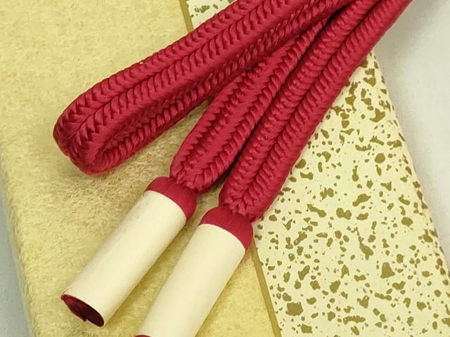平和屋着物●極上 有職組紐道明 帯締め 冠組 赤蘇芳 宮内庁御用 国立博物館御用 東京芸術大学御用 逸品 未使用 DZAA12326kh6