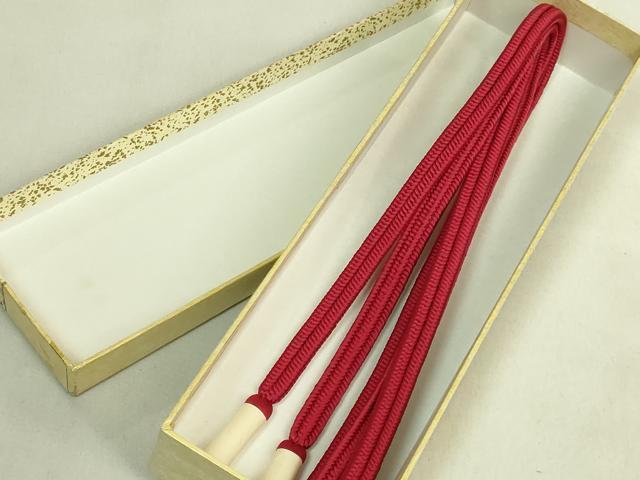 平和屋着物●極上 有職組紐道明 帯締め 冠組 赤蘇芳 宮内庁御用 国立博物館御用 東京芸術大学御用 逸品 未使用 DZAA12326kh6