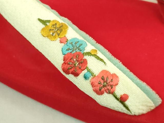 平和屋着物●極上 和装小物 女の子 草履 刺繍 枝梅 伊と忠 箱付き 逸品 DZAA12342kh6