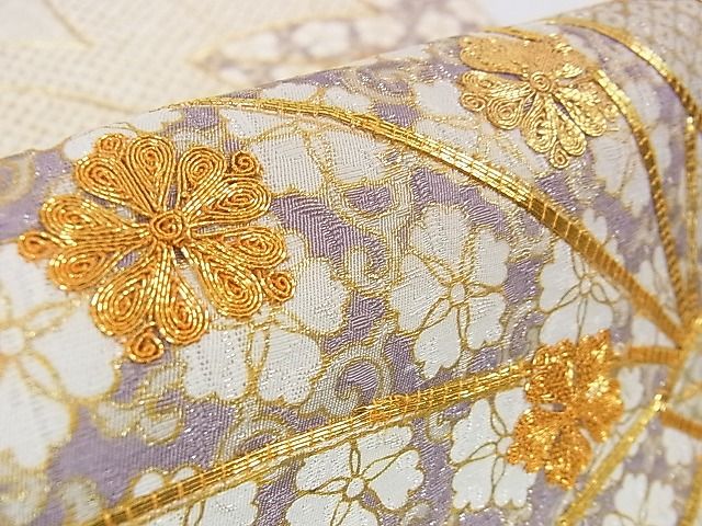 平和屋本店■極上 十日町 名門青柳高級ブランド 大喜百花 太鼓柄袋帯 駒刺繍 楓花文 金彩 やまと誂製 逸品 未使用 DZAA1237kh4 - 平和屋