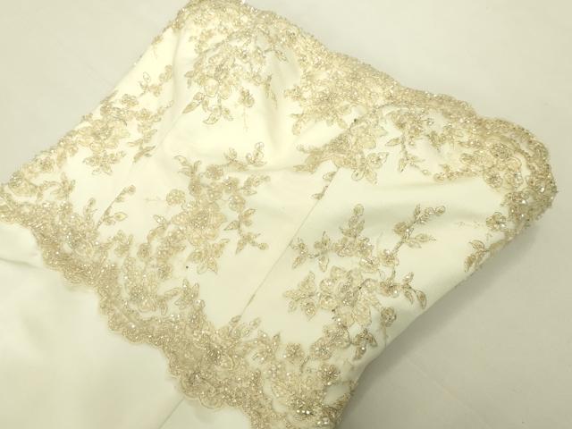 平和屋本店●極上 ウェディングドレス 婚礼 結婚式 披露宴 花嫁 ビーズ レース チュール 刺繍 逸品 DZAA12423kh6