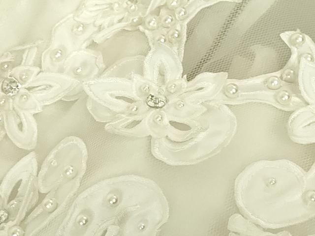 平和屋本店●極上 ウェディングドレス 婚礼 結婚式 披露宴 花嫁 ORNER ビーズ レース 刺繍 チュール 逸品 DZAA12427kh6
