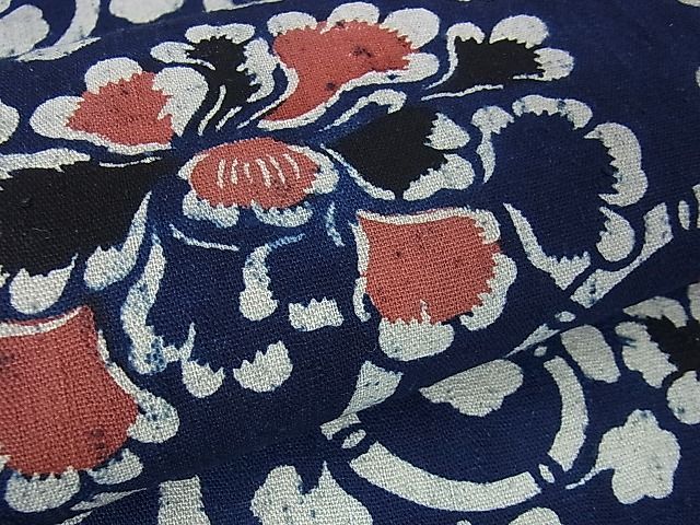 平和屋本店■極上 極上 浦野理一 経節紬 九寸名古屋帯 花唐草文 逸品 DZAA1244kh4 - 平和屋