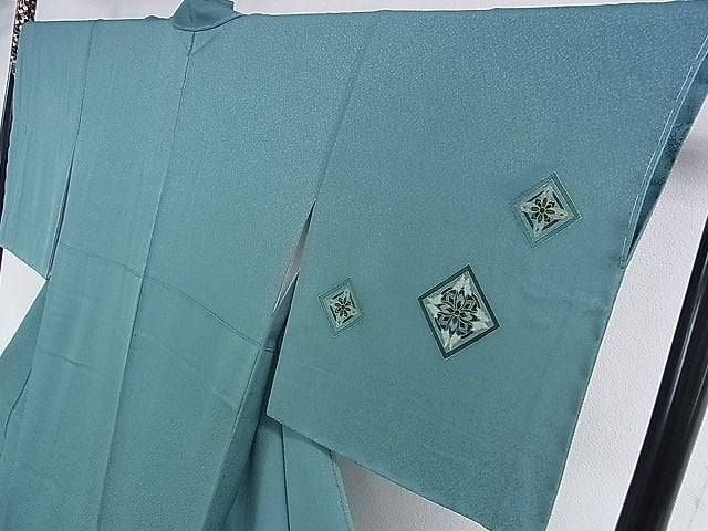 平和屋本店■極上 螺鈿工芸作家 佐野正喜 訪問着 天使 金彩 水浅葱色地 反端付き 逸品 未使用 DZAA1339kh4 - 平和屋