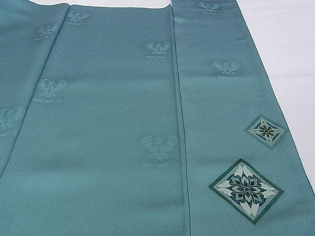 平和屋本店■極上 螺鈿工芸作家 佐野正喜 訪問着 天使 金彩 水浅葱色地 反端付き 逸品 未使用 DZAA1339kh4 - 平和屋