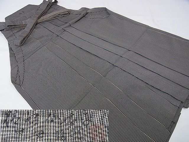 平和屋本店■極上 男性 人間国宝 甲田綏郎 精好仙台平 馬乗袴 縞 逸品 DZAA1426kh4 - 平和屋