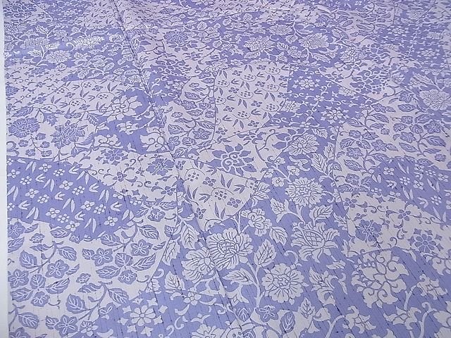 平和屋本店■極上 ぜんまい紬 単衣 切嵌 花唐草文 逸品 DZAA1435kh4 - 平和屋