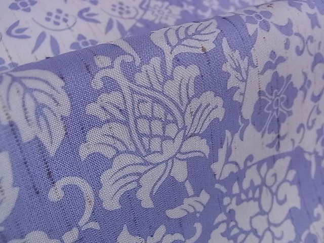 平和屋本店■極上 ぜんまい紬 単衣 切嵌 花唐草文 逸品 DZAA1435kh4 - 平和屋