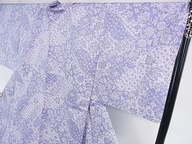 平和屋本店■極上 ぜんまい紬 単衣 切嵌 花唐草文 逸品 DZAA1435kh4 - 平和屋