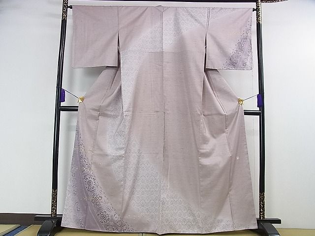 平和屋本店■極上 石川県指定無形文化財 牛首紬 白山工房 手織り 訪問着 飾花文 金彩 逸品 未使用 DZAA1449kh4 - 平和屋