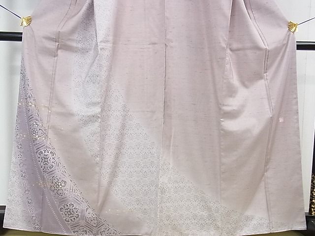 平和屋本店■極上 石川県指定無形文化財 牛首紬 白山工房 手織り 訪問着 飾花文 金彩 逸品 未使用 DZAA1449kh4 - 平和屋