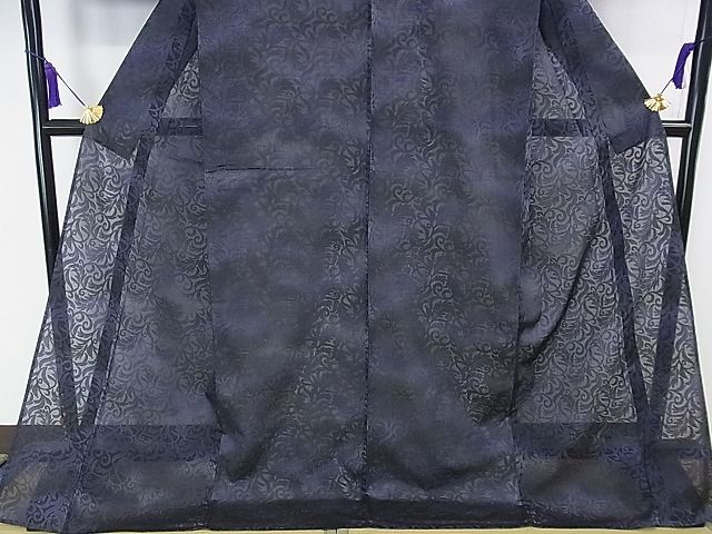 平和屋本店■極上 夏物 小紋 唐草紋紗 暈し染め 逸品 DZAA1495kh4 - 平和屋