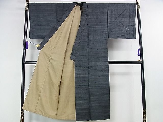 平和屋本店■極上 男性 野蚕糸きもの 野蚕紬 アンサンブル 野蚕糸工房謹製 証紙付き 逸品 DZAA1570kh4 - 平和屋