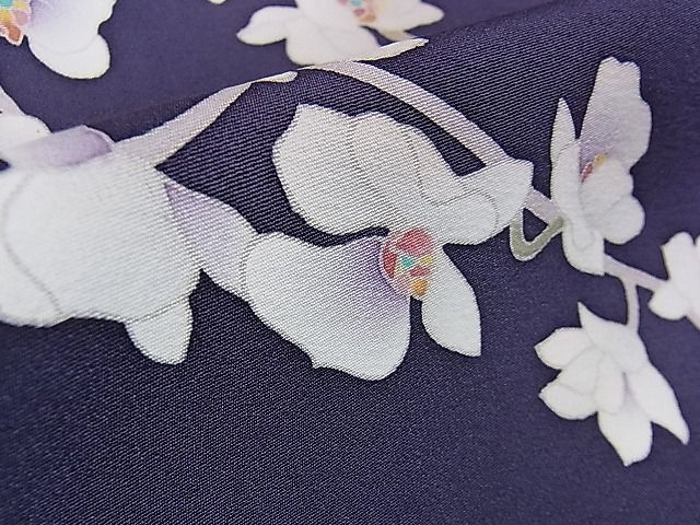 平和屋本店■極上 本加賀友禅作家 南克治 訪問着 引染 胡蝶蘭 濃鼠色地 反端付き 逸品 DZAA1663kh4 - 平和屋