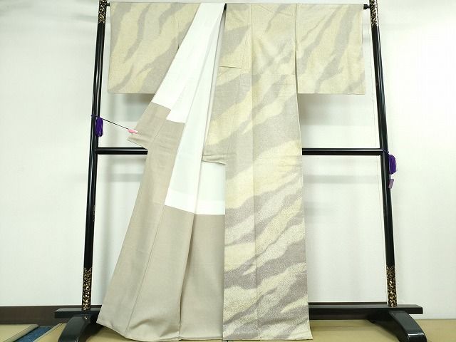 平和屋本店■極上 石川県指定無形文化財 牛首紬 白山工房 手織り 訪問着 霞文 証紙付き 逸品 DZAA1746kh4 - 平和屋