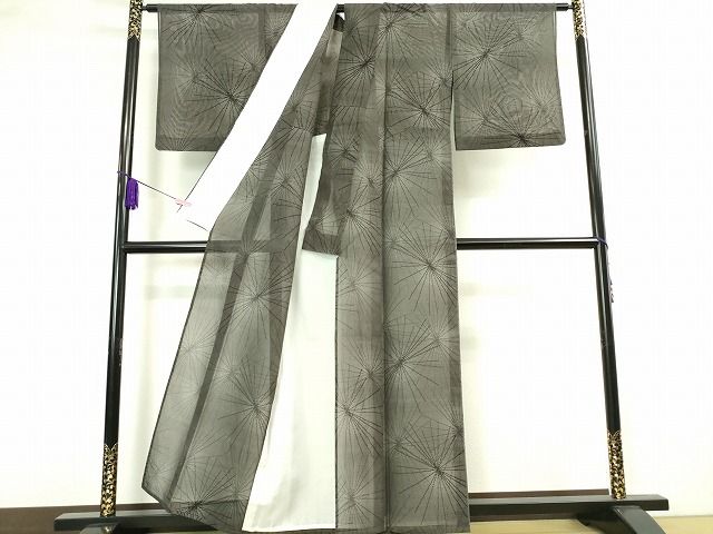 平和屋本店■極上 夏物 越後夏大島物語 伝統工芸士 白川貞夫 十日町白新染織謹製 若松葉 証紙付き 逸品 DZAA1762kh4 - 平和屋