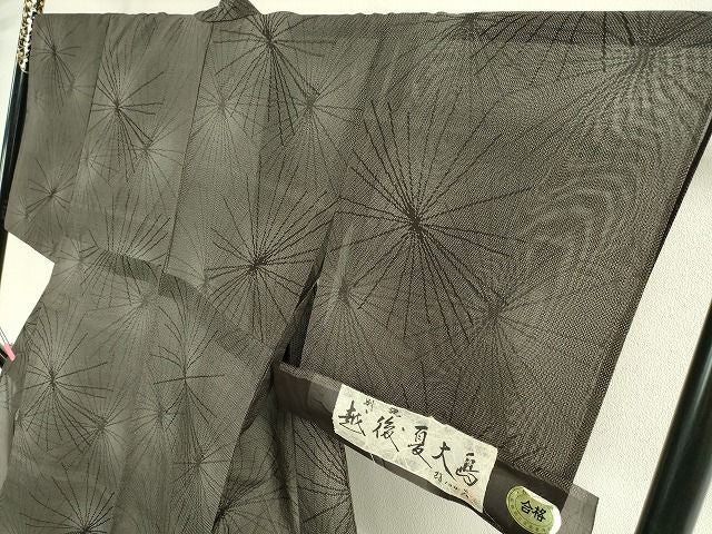 平和屋本店■極上 夏物 越後夏大島物語 伝統工芸士 白川貞夫 十日町白新染織謹製 若松葉 証紙付き 逸品 DZAA1762kh4 - 平和屋