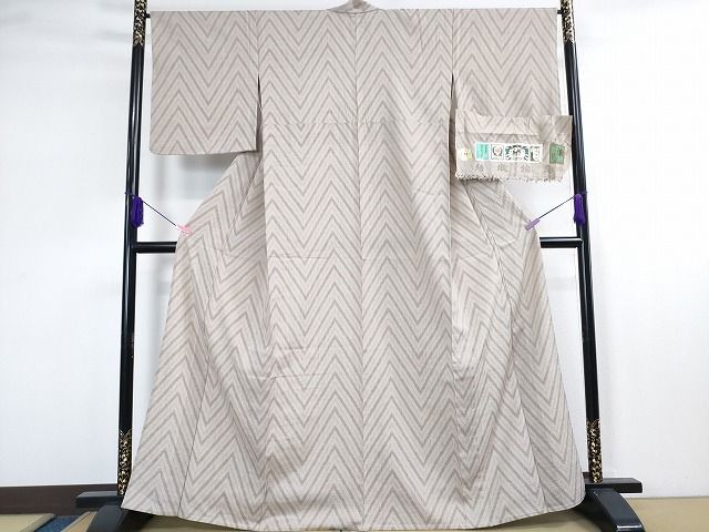 平和屋本店■極上 結城紬 結城縮織 単衣 奥順謹製 はたおり娘 証紙付き 逸品 DZAA1767kh4 - 平和屋