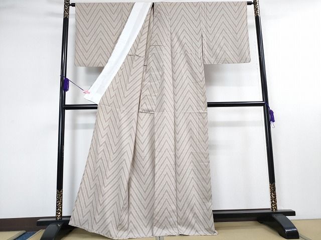 平和屋本店■極上 結城紬 結城縮織 単衣 奥順謹製 はたおり娘 証紙付き 逸品 DZAA1767kh4 - 平和屋