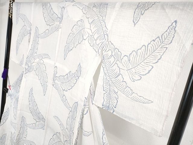 平和屋本店■極上 夏物 小千谷ちぢみ 麻 芭蕉柄 逸品 DZAA1774kh4 - 平和屋