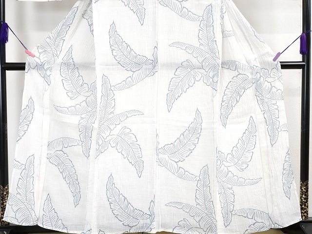 平和屋本店■極上 夏物 小千谷ちぢみ 麻 芭蕉柄 逸品 DZAA1774kh4 - 平和屋