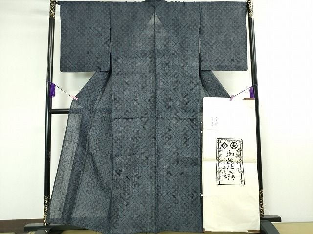 平和屋本店■極上 夏物 重要無形文化財 本場宮古上布 苧麻 吉祥文 小大丸 たとう紙付き 逸品 未使用 DZAA1831kh4 - 平和屋