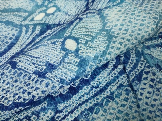 平和屋本店■極上 夏物 浴衣 有松鳴海絞り 流水舞蝶文 綿 逸品 DZAA1842kh4 - 平和屋