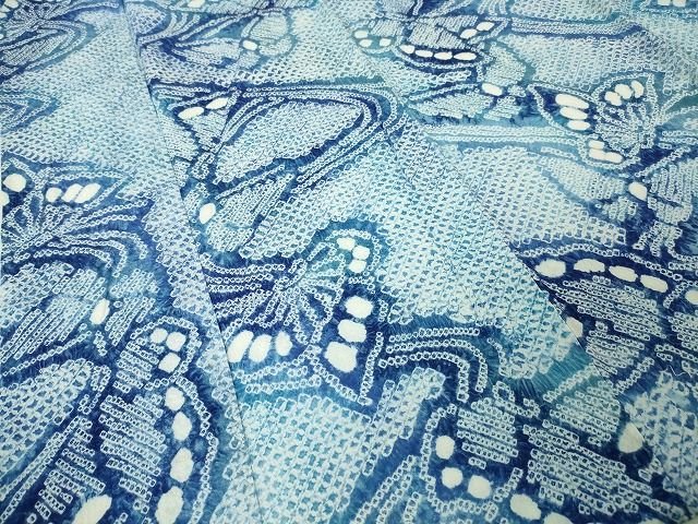 平和屋本店■極上 夏物 浴衣 有松鳴海絞り 流水舞蝶文 綿 逸品 DZAA1842kh4 - 平和屋