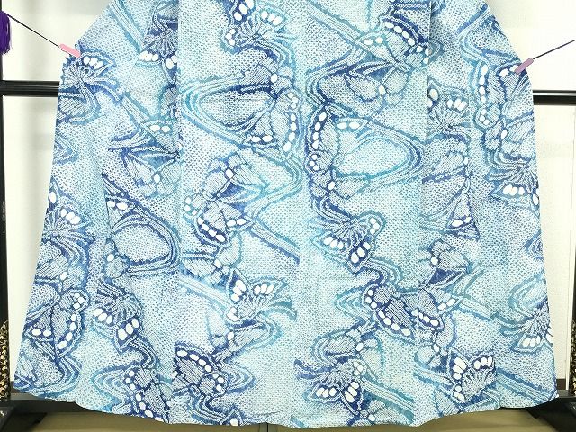 平和屋本店■極上 夏物 浴衣 有松鳴海絞り 流水舞蝶文 綿 逸品 DZAA1842kh4 - 平和屋