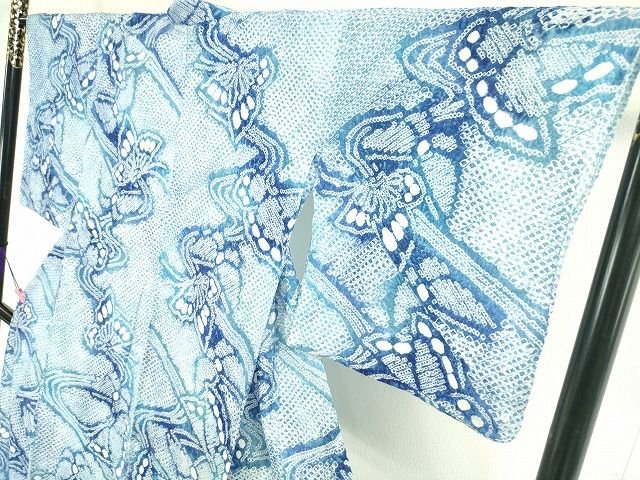 平和屋本店■極上 夏物 浴衣 有松鳴海絞り 流水舞蝶文 綿 逸品 DZAA1842kh4 - 平和屋
