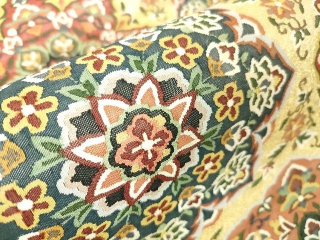 平和屋本店■極上 明綴れ 全通柄袋帯 小大丸 正倉院花文 金糸 たとう紙付き 逸品 DZAA1868kh4 - 平和屋