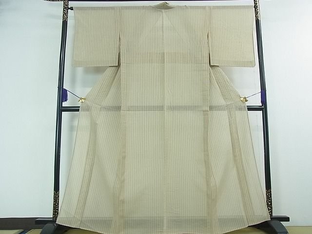 平和屋本店■極上 夏物 本塩沢 夏塩沢 縞 星野謹製 証紙付き 逸品 DZAA1936kh4 - 平和屋