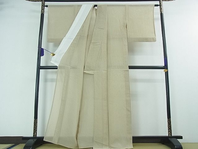 平和屋本店■極上 夏物 本塩沢 夏塩沢 縞 星野謹製 証紙付き 逸品 DZAA1936kh4 - 平和屋