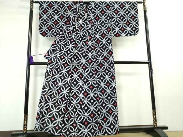 平和屋本店■極上 夏物 浴衣 有松鳴海絞り 七宝文 綿 逸品 未使用 DZAA20023kh5