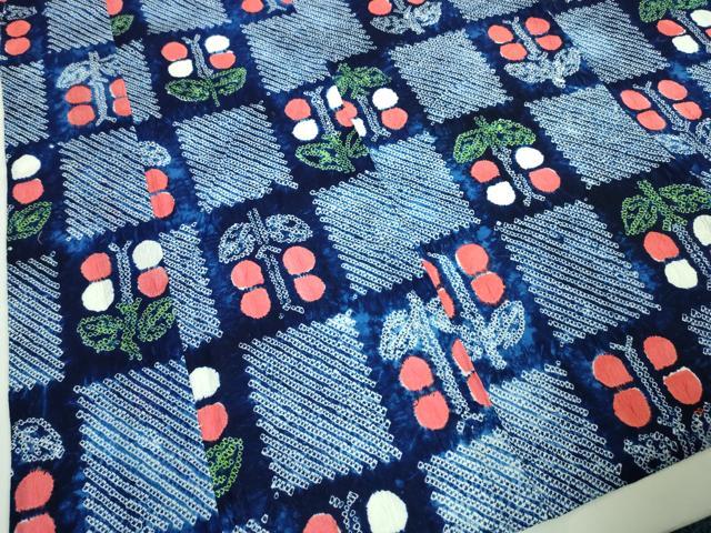平和屋着物∴極上 夏物 浴衣 有松鳴海絞り 市松草花文 綿 逸品 DZAA20135kh5