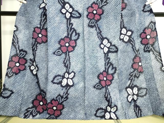 平和屋着物∴極上 夏物 浴衣 有松鳴海絞り 草花文 綿 逸品 DZAA20142kh5