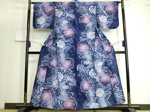 平和屋着物∴極上 夏物 浴衣 有松鳴海絞り 草花文 綿 逸品 DZAA20144kh5