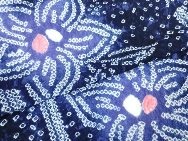 平和屋着物∴極上 夏物 浴衣 有松鳴海絞り 草花文 綿 逸品 DZAA20146kh5