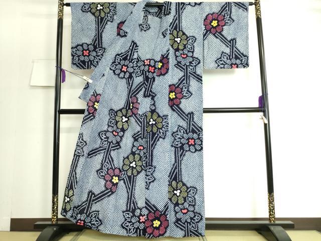 平和屋着物∴極上 夏物 浴衣 有松鳴海絞り 草花文 綿 逸品 未使用 DZAA20147kh5