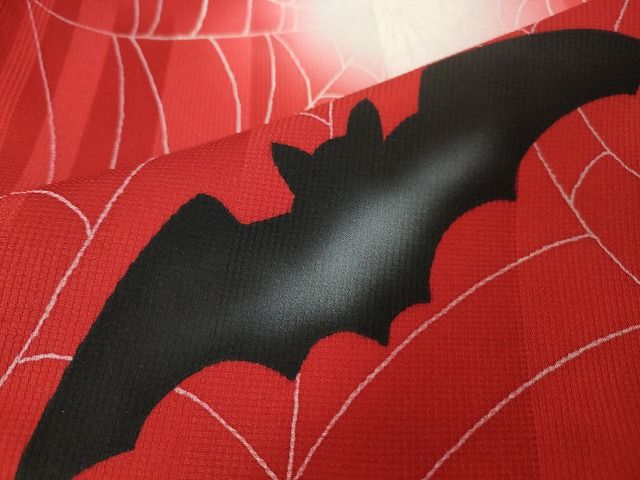 平和屋本店■希少 男性 長羽織 蝙蝠 コウモリ 蜘蛛の巣 羽裏・ガイコツ 銀彩 逸品 DZAA2014kh4 - 平和屋