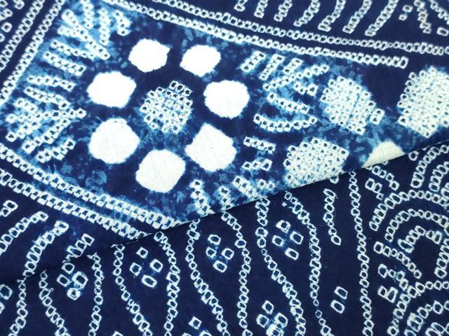 平和屋着物∴極上 夏物 浴衣 有松鳴海絞り 流水短冊花文 綿 逸品 DZAA20156kh5