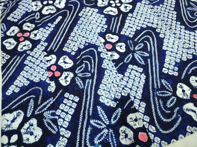 平和屋着物∴極上 夏物 浴衣 有松鳴海絞り 流水花文 綿 逸品 DZAA20157kh5