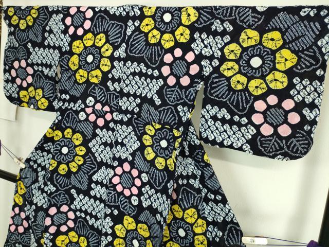 平和屋着物∴極上 夏物 浴衣 有松鳴海絞り 向日葵 ヒマワリ 綿 逸品 DZAA20158kh5