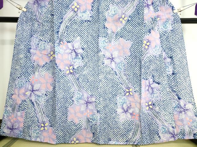 平和屋着物∴極上 夏物 浴衣 有松鳴海絞り 草花文 綿 逸品 DZAA20160kh5